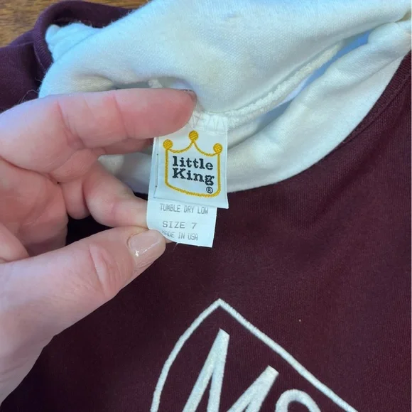 Vintage Little Kings girls MSU maroon white 2 pc cheerleader outfit dress size 7 - Picture 3 of 9